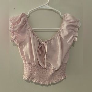 Bundle 3/$20 - Light Pink Peasant Crop Top